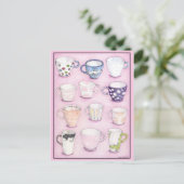 ピンク色のコレクション葉書 ポストカード (スタンド正面)