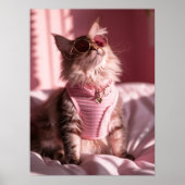 ピンク色のコレクション:シックな猫のスタイル ポスター (正面)