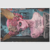 ピンク色のゴシック様式の像の切り離し 薄葉紙 (正面)