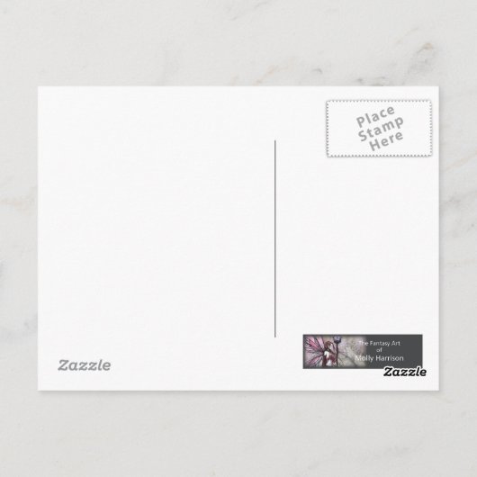 ピンク色のゴシック様式の吸血鬼の妖精はがきアデライン ポストカード (裏面)