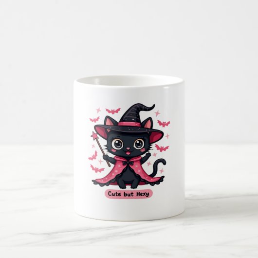 ピンク色のゴシック風の子猫 – 甘いがビーウィッチオーバーズ コーヒーマグカップ (中央)