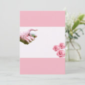 ピンク色のゴルフレディー·ゴルファーの手がボールを持っている 招待状 (スタンド正面)