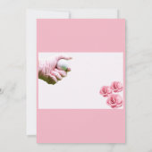 ピンク色のゴルフレディー·ゴルファーの手がボールを持っている 招待状 (裏面)