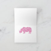 ピンク色のサイハート サンキューカード (内部)