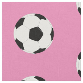 ピンク色のサッカーボールのパタガーリーーン ファブリック