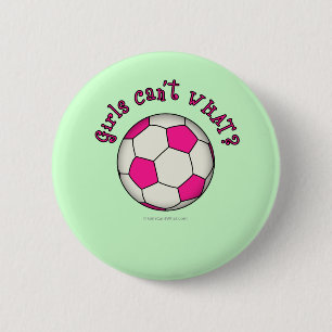 ピンク色のサッカーボール 缶バッジ