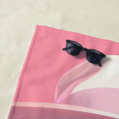 ピンク色のサングラスを着た美しい少女 ビーチタオル (インサイチュ)