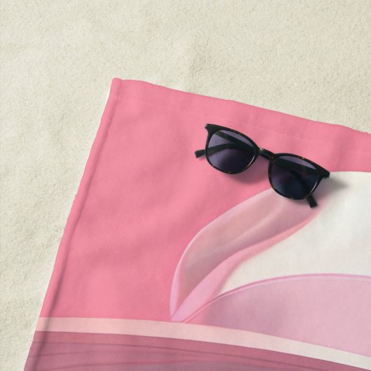 ピンク色のサングラスを着た美しい少女 ビーチタオル (インサイチュ)