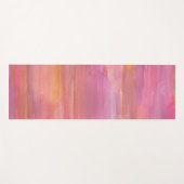 ピンク色のサンライズ水彩画 ヨガマット (正面(横))