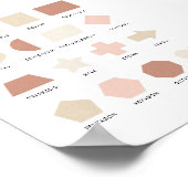 ピンク色のシェイプ教室の装飾 ポスター (角)