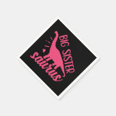 ピンク色のシスター・サウルス スタンダードカクテルナプキン (角)