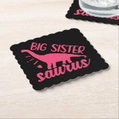 ピンク色のシスター・サウルス ペーパーコースター (アングル)