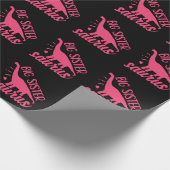 ピンク色のシスター・サウルス ラッピングペーパー (角)