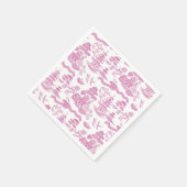 ピンク色のシノイセリーブルーウィロー スタンダードカクテルナプキン (角)