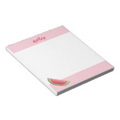 ピンク色のスイカパーソナライズされた&タイトルまたは名前 ノートパッド (アングル)