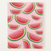 ピンク色のスイカ果実切り名前をカスタムする プランナー手帳 (裏面)