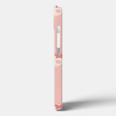 ピンク色のスカルに漫画の白エンボス文字効果 Case-Mate iPhoneケース (裏面 / 左)