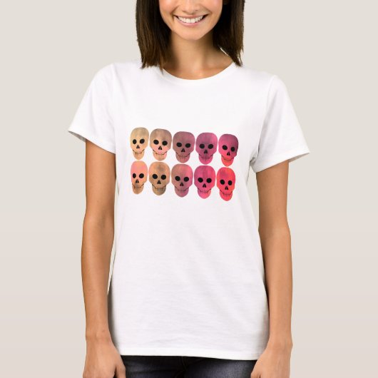 ピンク色のスカル Tシャツ (正面)