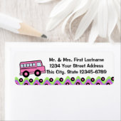 ピンク色のスクールバスホイール ラベル (インサイチュ)