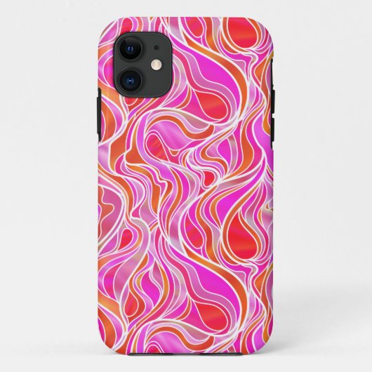 ピンク色のステンドグラス抽象芸術 Case-Mate iPhoneケース (裏面)