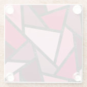 ピンク色のステンドグラス模様の色合い ガラスコースター (裏面)