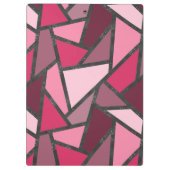 ピンク色のステンドグラス模様の色合い クリップボード (裏面)