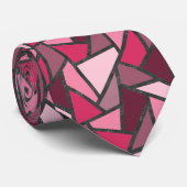 ピンク色のステンドグラス模様の色合い ネクタイ (ロール)