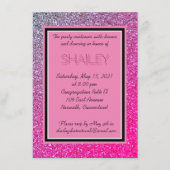 ピンク色のスパークルエンクロージャカード エンクロージャーカード (正面)