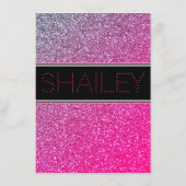 ピンク色のスパークルエンクロージャカード エンクロージャーカード (裏面)