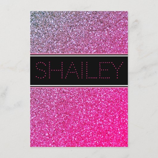 ピンク色のスパークルエンクロージャカード エンクロージャーカード (裏面)