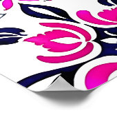 ピンク色のスペインのタラベラ結婚タイルの歓迎 ポスター (角)