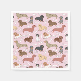 ピンク色のダックシュント品種パターン スタンダードカクテルナプキン