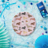 ピンク色のダックシュント品種パターン ペーパープレート (パーティー)