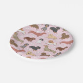 ピンク色のダックシュント品種パターン ペーパープレート (アングル)