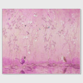 ピンク色のチノイスリーの鳥の脱毛 ラッピングペーパー (フラット)