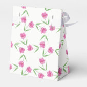 ピンク色のチューリップ模様 フェイバーボックス (裏面サイド)