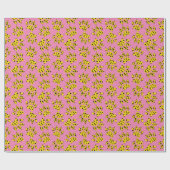 ピンク色のチーターポープリントパターン ラッピングペーパー (フラット)