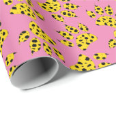 ピンク色のチーターポープリントパターン ラッピングペーパー (ロールコーナー)