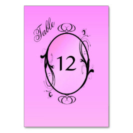 ピンク色のテーブル番号 テーブルナンバー