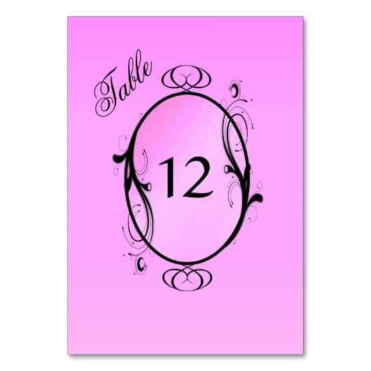 ピンク色のテーブル番号 テーブルナンバー (正面)