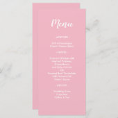 ピンク色のディナー結婚に可愛い メニュー (正面/裏面)