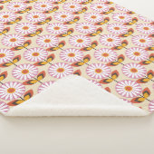 ピンク色のデイジー畑 シェルパブランケット (3/4)