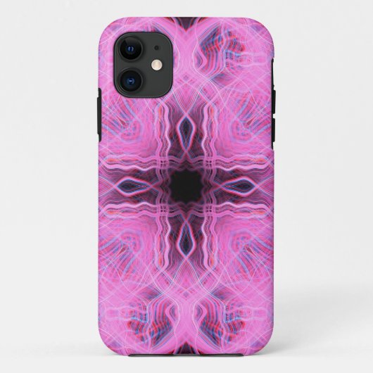 ピンク色のトレイル模様 Case-Mate iPhoneケース (裏面)