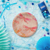 ピンク色のトンボ ペーパープレート (パーティー)