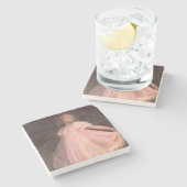 ピンク色のドレスを着た少女ダンサー ストーンコースター (横)