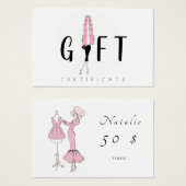 ピンク色のドレスを着てマネキンのドレスを着た少女 (正面&裏面)