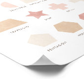 ピンク色のニュートラルシェイプ教育教室の装飾 ポスター (角)