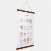 ピンク色のニュートラルシェイプ教育教室の装飾 吊り下げ型タペストリー (傾斜あり)