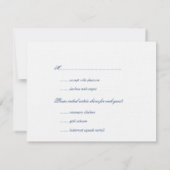 ピンク色のネイビーオーバル名門私立校風のレースの応答RSVP 出欠カード (裏面)