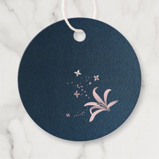 ピンク色のネイビーブルー フェイバータグ (正面)